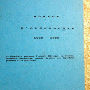 alcool abrégé d'alcoologie 1989-1990