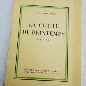chute du printemps 1920-1930 + dédicace