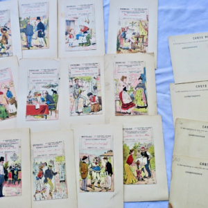 graphologie "le caractère expliqué par l'écriture" set de 72 cartes postales.