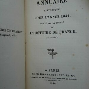 ANNUAIRE historique pour l'année 1841