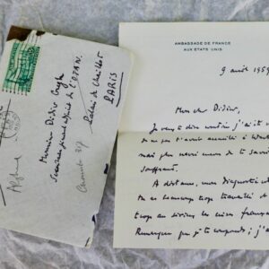 Ambassade des états-unis 1959 Lettre autographe