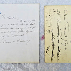 Arman de Caillavet Mme. carte manuscrite autographe+billet+