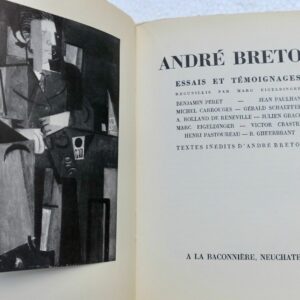 BRETON EIGELDINGER (Marc) André Breton. Essais et témoignages