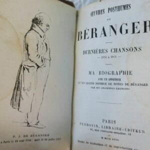 Beranger Oeuvres posthumes de Beranger. Dernieres chansons MINI