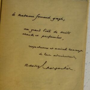 CHARPENTIER La nuit de Juin 1930 dédicacé