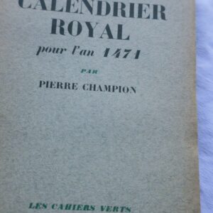 Calendrier royal pour l'an 1471