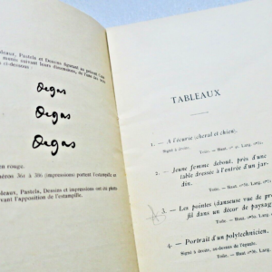 Degas, Edgar Catalogue des tableaux, pastels et dessins par Edgar Degas 1918