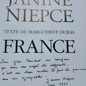 Duras  Niepce FRANCE + dédicace