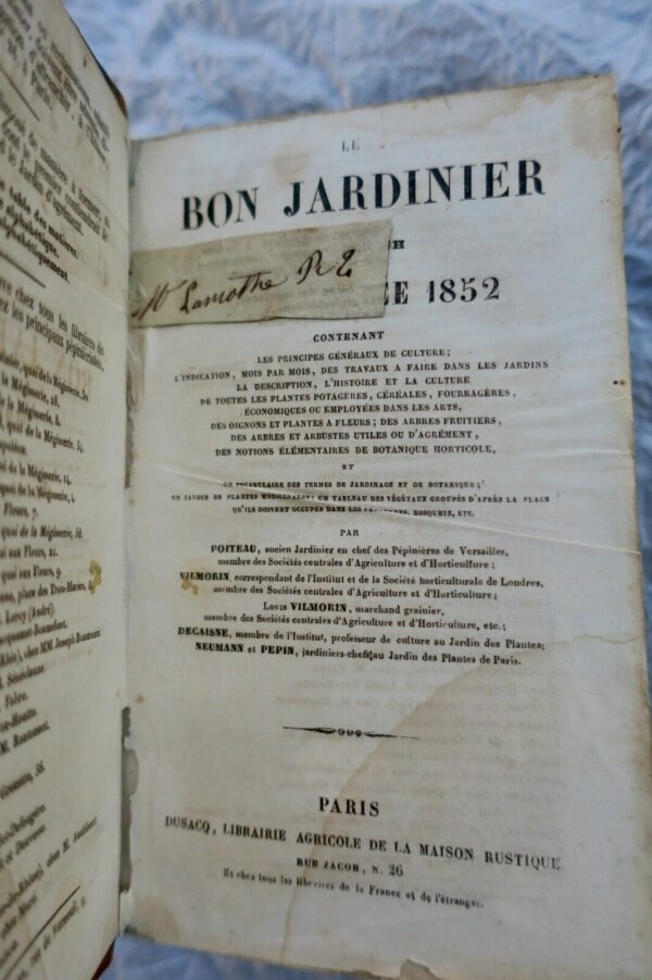 JARDIN bon jardinier. Almanach agricole pour l'année 1852 – Image 4