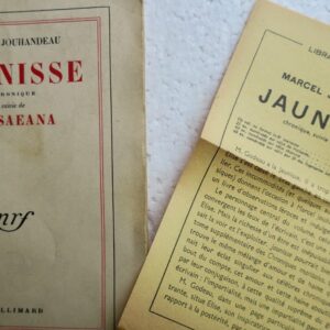 JOUHANDEAU (Marcel) Jaunisse, chronique suivie de Elisaeana + dédicace