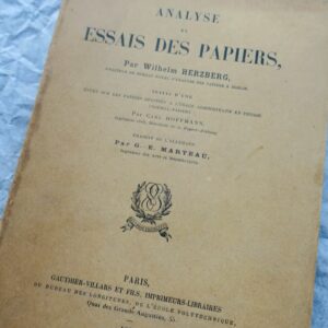 Papier analyse et essais des papiers 1894