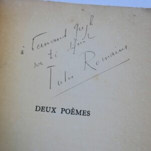 ROMAINS (Jules). Deux poèmes + dédicace