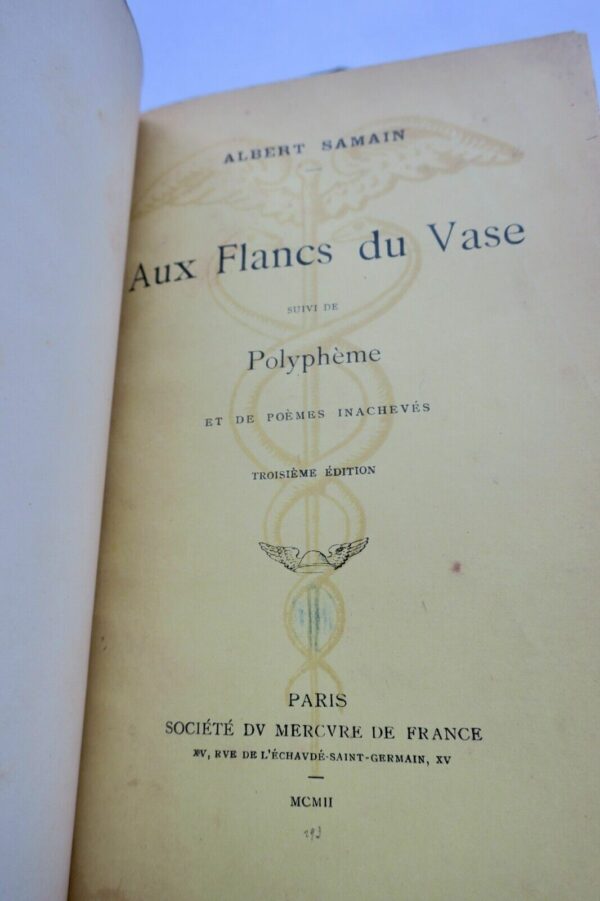 SAMAIN, Albert AUX FLANCS DU VASE suivi de Polyphème et de Poèmes inachevés 1912 – Image 3