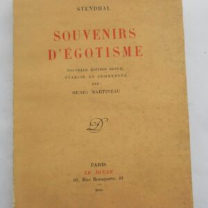 Stendhal (1783-1842) Souvenirs d'égotisme  1950