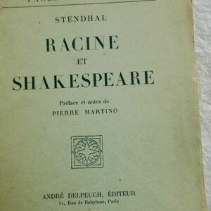 Stendhal, Martino Racine et Shakespeare 1928
