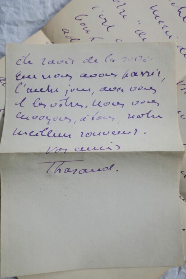 Tharaud 2 belles lettres autographes manuscrites – Image 4