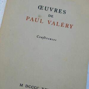 Valéry, Paul Oeuvres De Paul Valéry - Conférences 1939