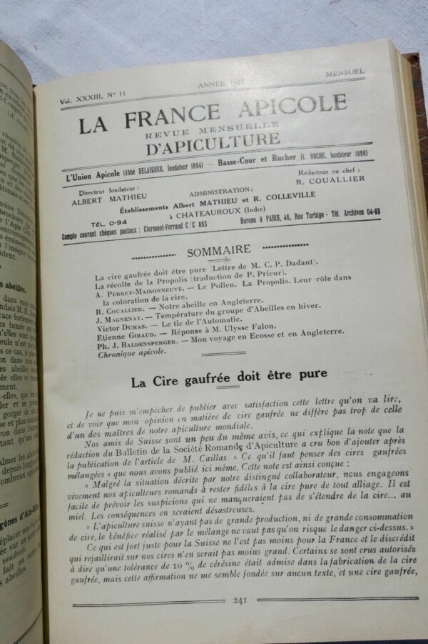 apiculture La France Apicole revue mensuelle d'apiculture 1927-1930 – Image 10