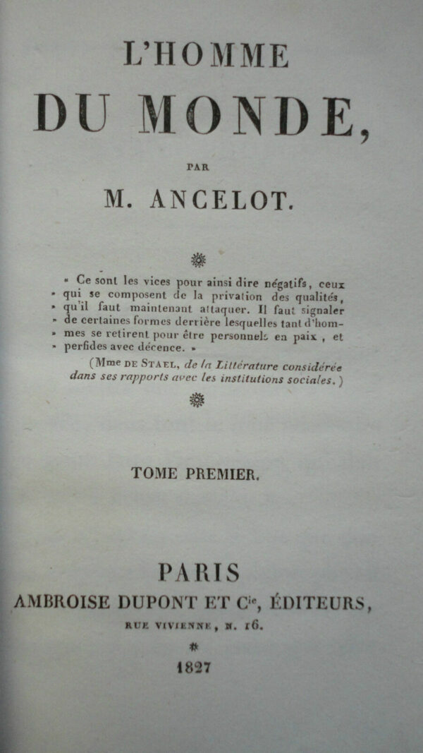 ANCELOT  L'homme du monde 1827 – Image 3