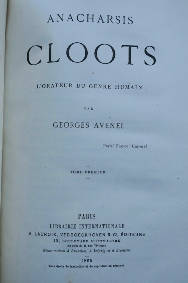 AVENEL Anacharsis Cloots, l'orateur du genre humain – Image 7