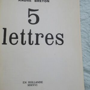 BRETON André 5 LETTRES 2016