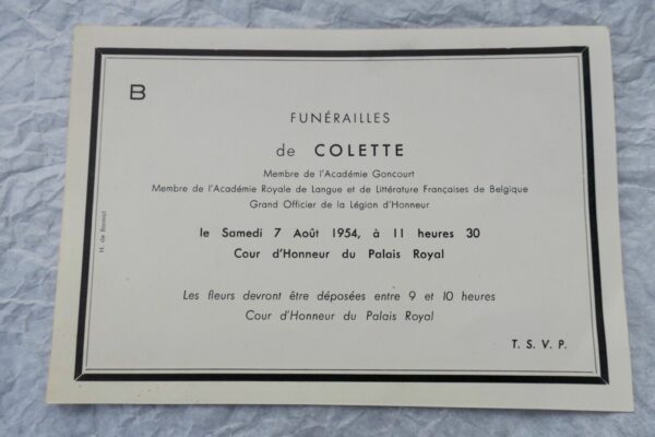 Colette faire-part de décès