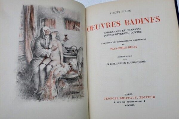 Curiosa PIRON (Alexis). BECAT Oeuvres badines. Epigrammes et Chansons – Image 8