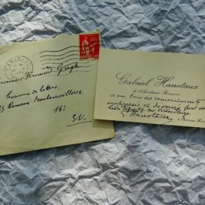 Gabriel Hanotaux lettre autographe