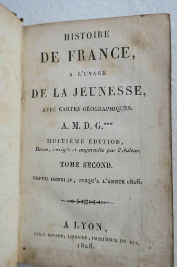 Histoire de France a l'usage de la jeunesse avec cartes géographiques 1828 – Image 9