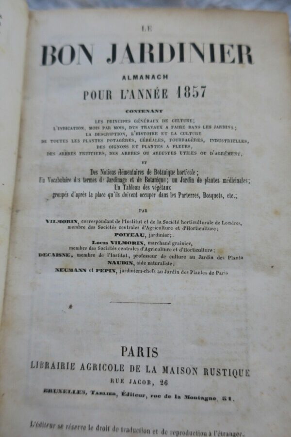 JARDIN bon jardinier. Almanach agricole pour l'année 1857 – Image 3
