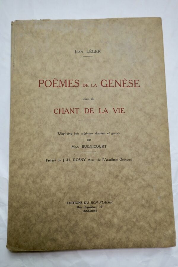 LEGER  POEMES DE LA GENESE, SUIVIS DU CHANT DE LA VIE