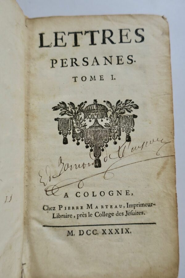 MONTESQUIEU Lettres persanes 1739 Marteau – Image 7