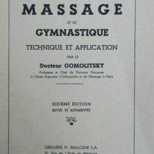 Massage  Précis de massage et de gymnastique 1946.