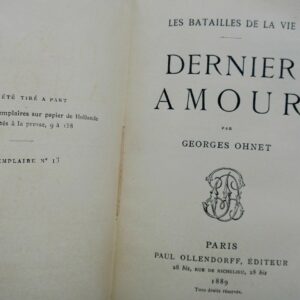 OHNET Dernier amour.... 1889 sur papier hollande numéroté