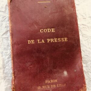 PRESSE code de la presse 1911 DALLOZ
