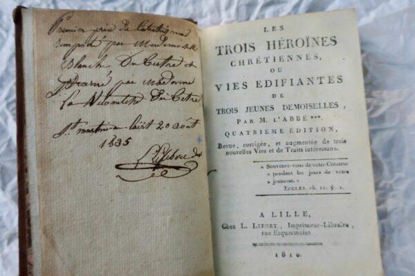 Trois Héroines Chrétiennes ou Vies Édifiantes de Trois Jeunes Demoiselles 1810 – Image 3