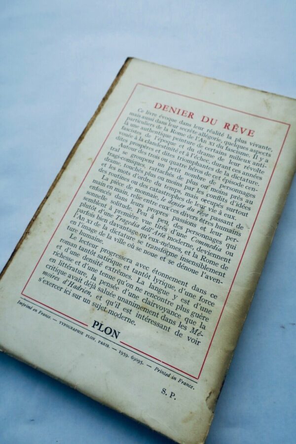 YOURCENAR Marguerite : Denier du rêve S.P. – Image 3