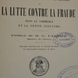 fraude Les anciennes corporations de métiers et la lutte contre la fraude