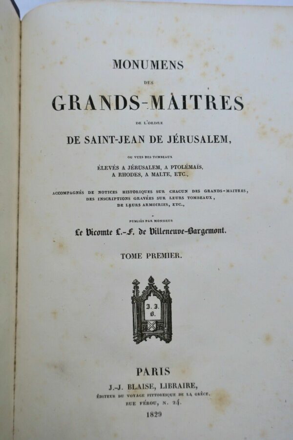 ordre de Saint-Jean de Jérusalem Monumens des Grands-Maîtres de l'Ordre 1829 – Image 5