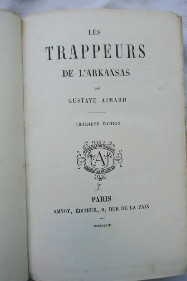 AIMARD Les trappeurs de l'Arkansas EO 1858 – Image 4