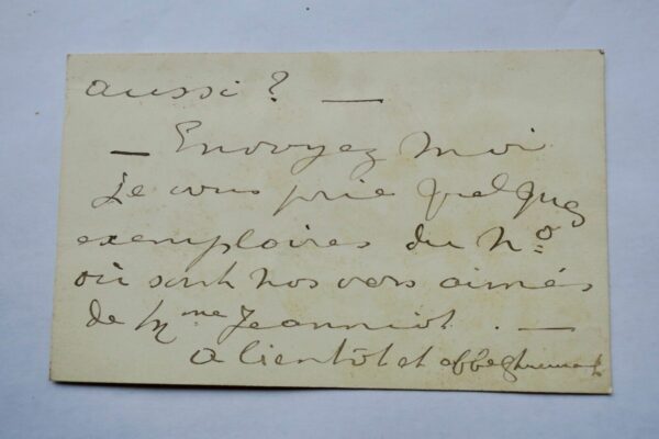 Anna de Noailles carte autographe manuscrite & signée – Image 4