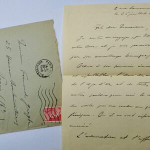 Anne Jules de Noailles (1900-1979) Lettre autographe manuscrite