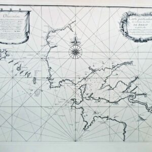 Brest Carte 62,5 x 90 cm carte particulière des environs du port de Brest 1669
