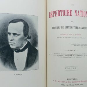 CANADA Huston Le Répertoire national ou Recueil de littérature canadienne 1893