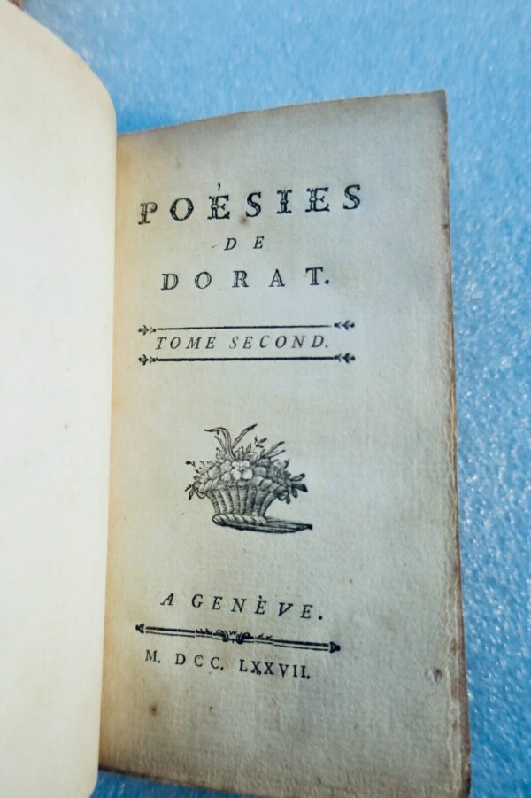 DORAT Claude Joseph POESIES DE DORAT Genéve CAZIN 1777 – Image 5
