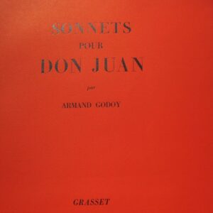 Godoy Armand Sonnets pour Don Juan Condition + dédicace
