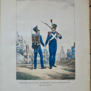 Infanterie de ligne  39x55,5 cm lithographie Ch. Aubry