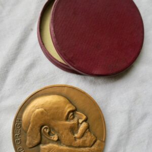 Médaille en bronze Fernand Gregh académicien Jean Briquemont