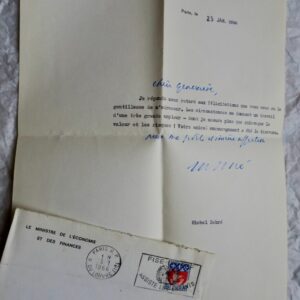 Michel DEBRE lettre autographe manuscrite & signée