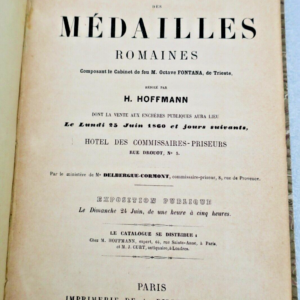 Monnaie Catalogue des Médailles Romaines Composant le Cabinet..Fontana 1860